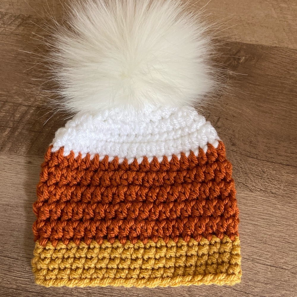Newborn Baby Candy Corn Hat | Newborn Happy Thanksgiving Baby Hat